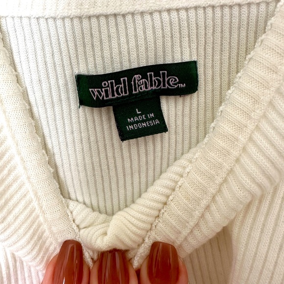 Wild Fable White Ribbed Tank Top - Picture 3 of 6